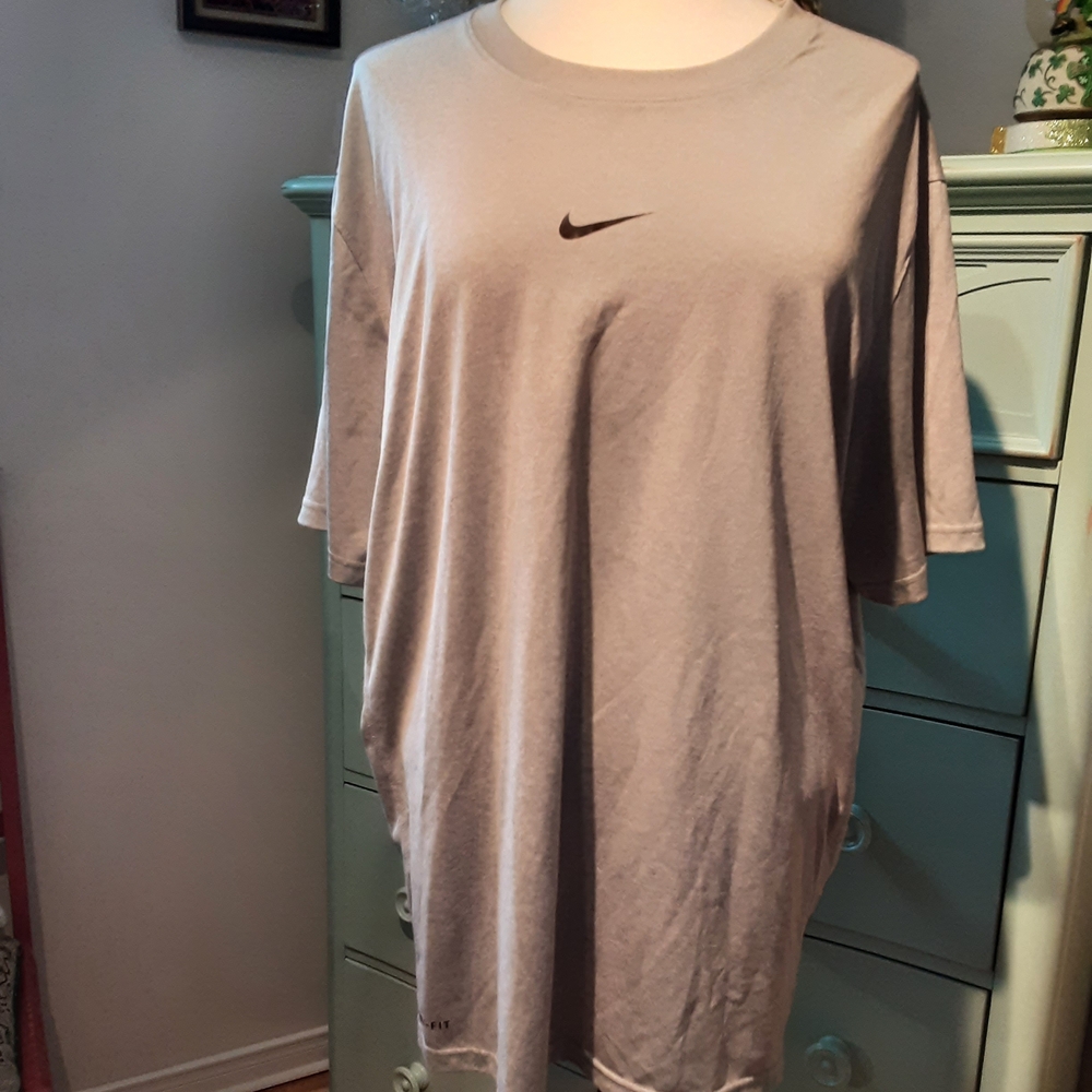 Nike Light Gray Tee with Black Swoosh